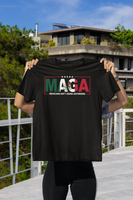 alt="MAGA Mexican Ain’t Goin’ Anywhere t-shirt – Latino pride graphic tee"
alt="Bold Mexican-American heritage shirt – red white and green MAGA tee"
alt="Political Latino statement shirt – Mexican Ain’t Goin’ Anywhere"