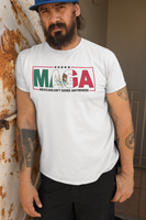 alt="MAGA Mexican Ain’t Goin’ Anywhere t-shirt – Latino pride graphic tee"
alt="Bold Mexican-American heritage shirt – red white and green MAGA tee"
alt="Political Latino statement shirt – Mexican Ain’t Goin’ Anywhere"