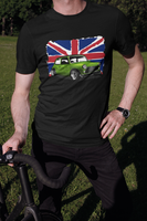 British Racing Spirit: Mini Cooper Enthusiast Tee with England Flag!